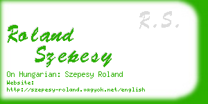 roland szepesy business card